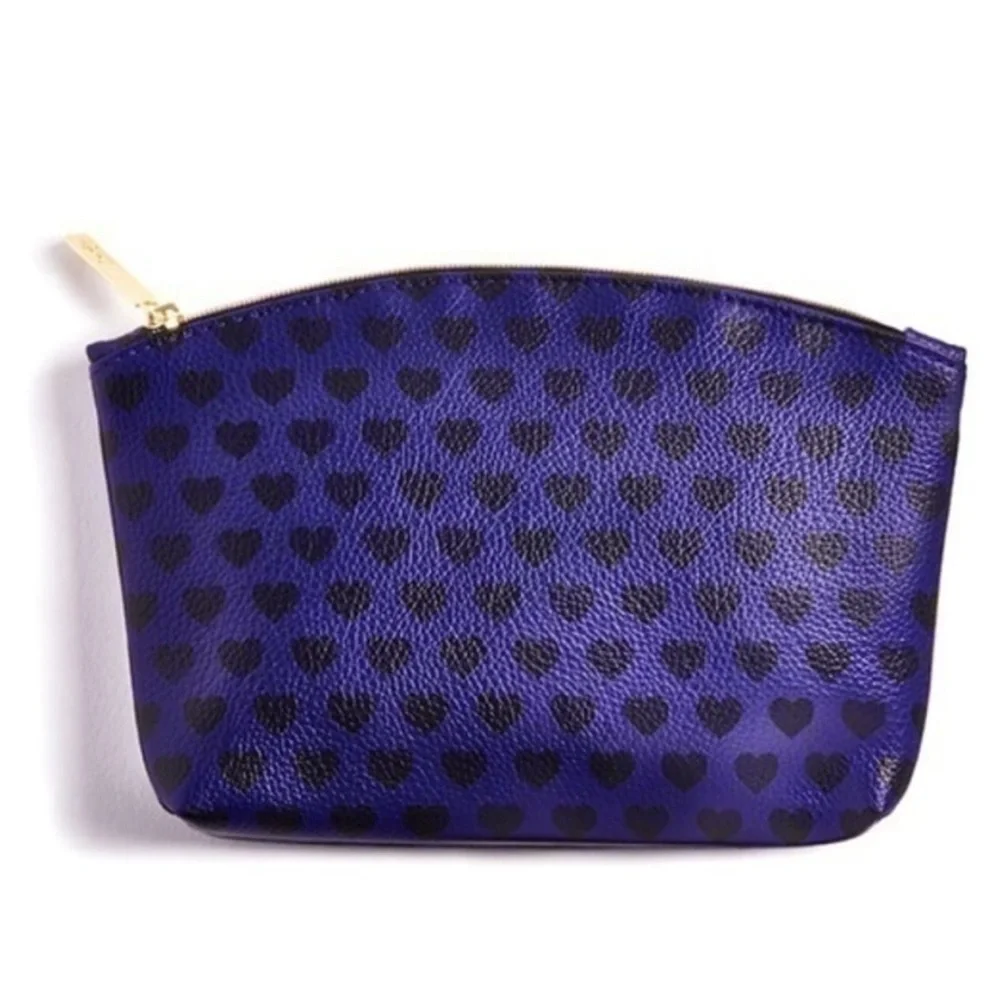 Ipsy Glam Purple Heart Travel Makeup Cosmetics Bag in EUC!